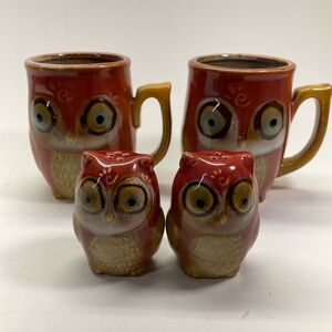 Gibson Home Owl Mug & Salt and Pepper Shaker Set